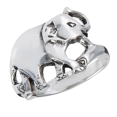 Sterling Silver Elephant Ring - RW2477