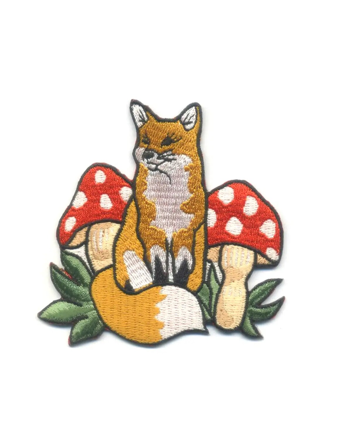 Fox in the Mushrooms Embroidered Patch - AQPA28