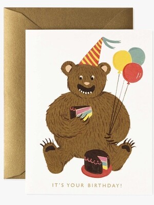 Birthday Bear Greeting Card - Rifle Paper Co. RPC175