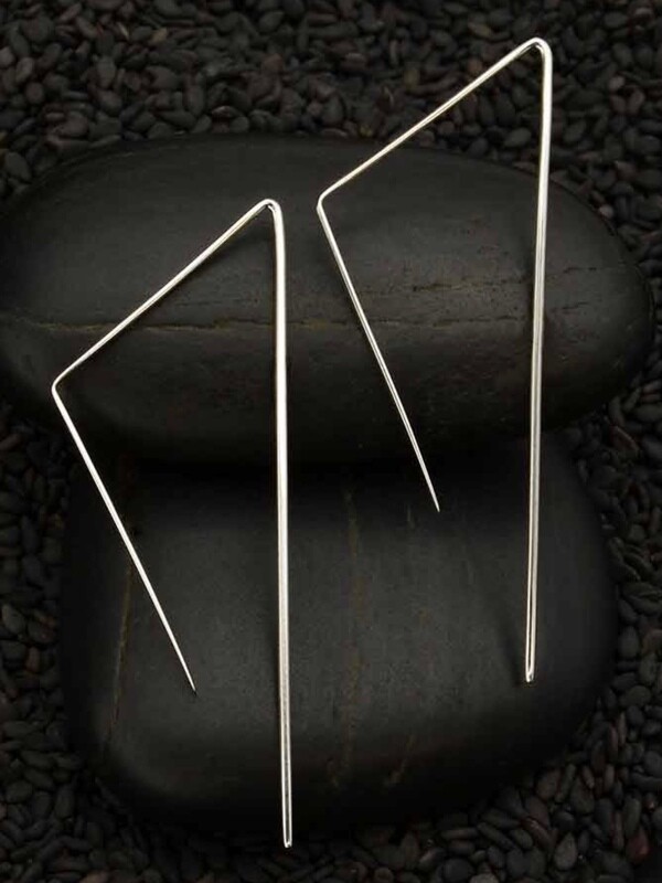 Sterling Silver Minimalist Triangle Earrings - H12 3557
