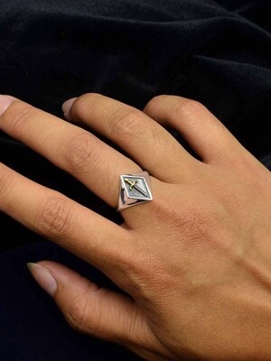 Sterling Silver Sword Signet Ring - NR229