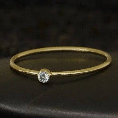 March Gold Filled Birthstone Ring - NR203
