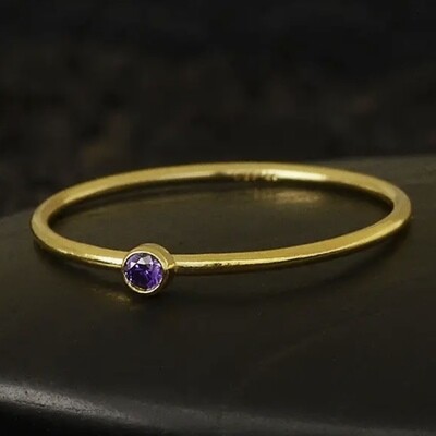 February Gold Filled Birthstone Ring - NR202