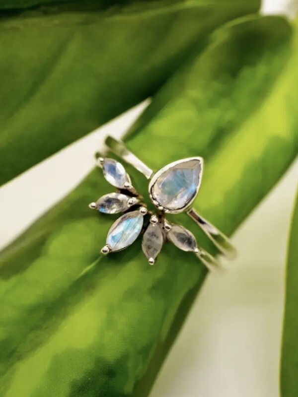 Sterling Silver Nesting Moonstone Rings - RB69