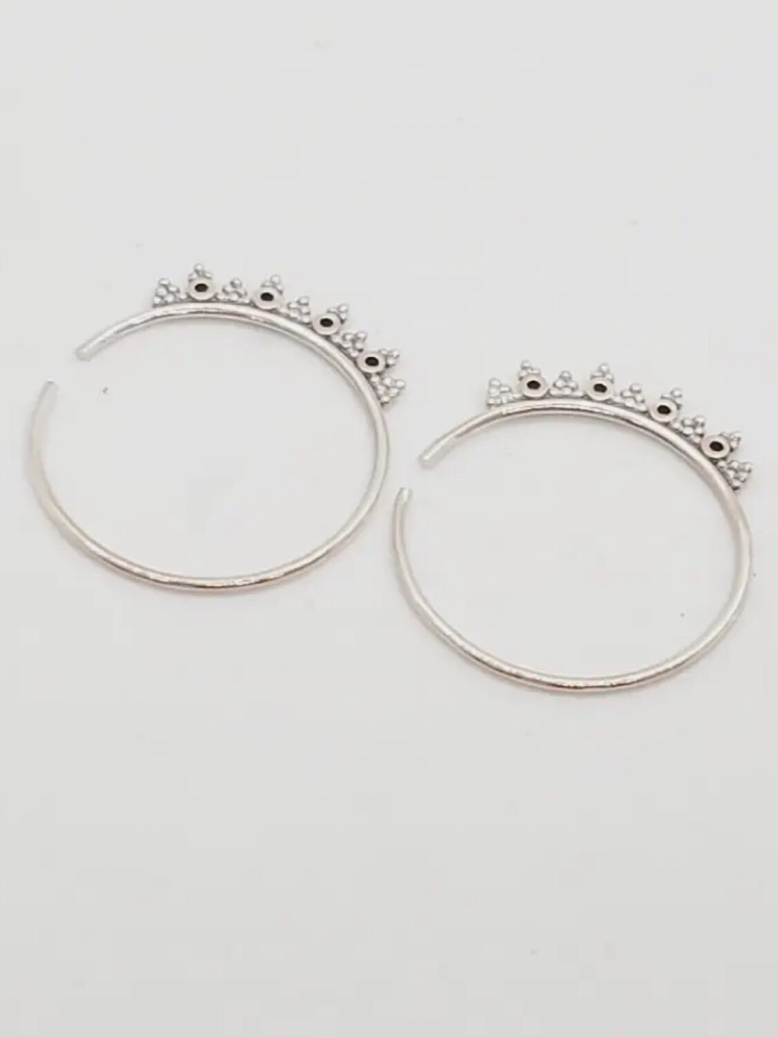 Sterling Silver Delicate Filigree 25mm Hoops - EB41