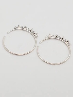 Sterling Silver Delicate Filigree 25mm Hoops - EB41