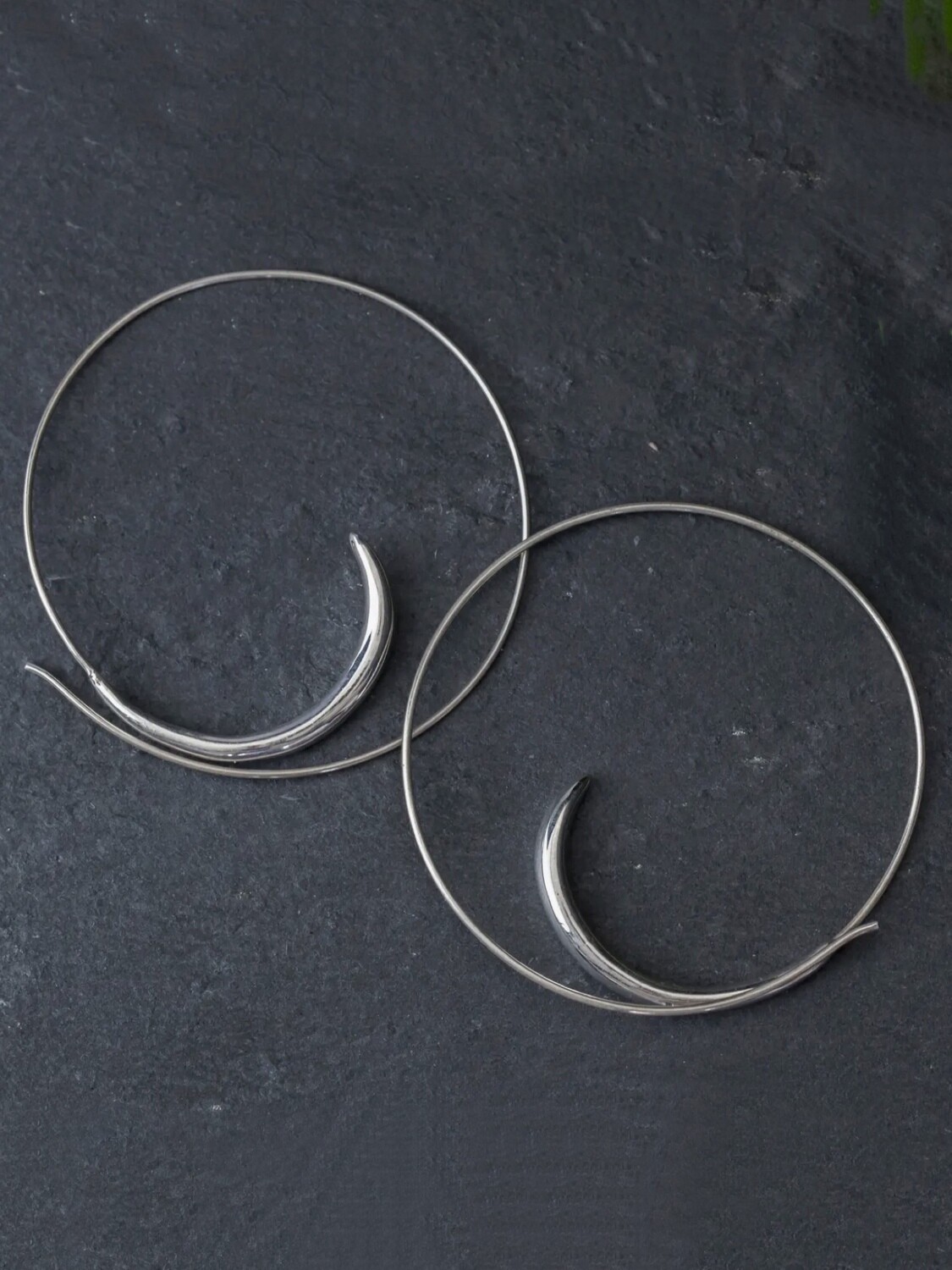 Sterling Silver Needle Spiral Hoops - EB42