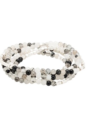SW046 Stone Wrap Bracelet/Necklace - Tourmalinated Quartz