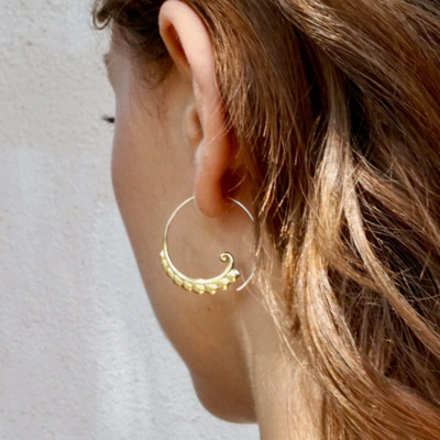 Illuminate Spiral Hoop Earrings in Brass &amp; Sterling Silver - IBE104