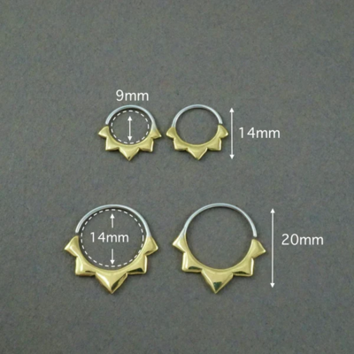 Tiny 9mm Flower Petal Sleeper Hoops in Brass &amp; Sterling Silver - IBE278