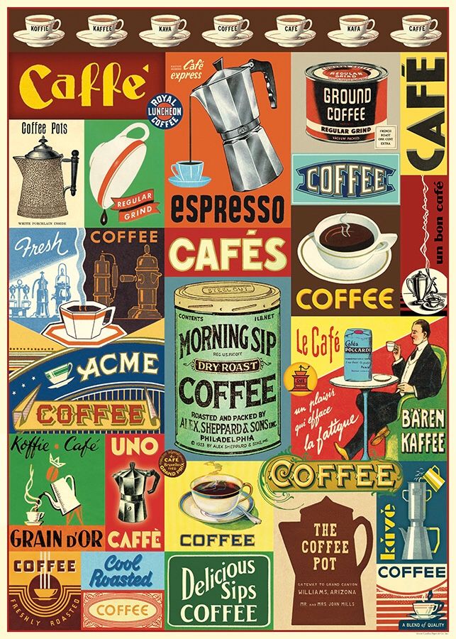 Coffee Collage Poster  - 20” X 28” - #413