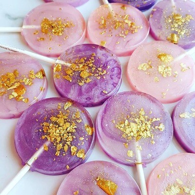 Purple & Pink Watercolor Lollipops - Passion Fruit
