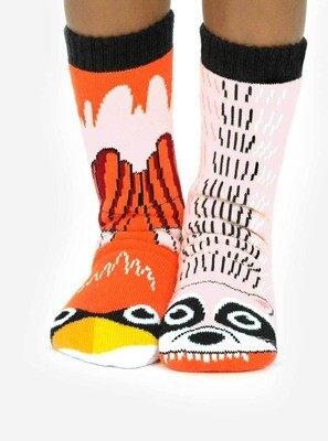 Pals Socks - Raccoon & Cardinal | Kids Socks | Mismatched Fun Socks