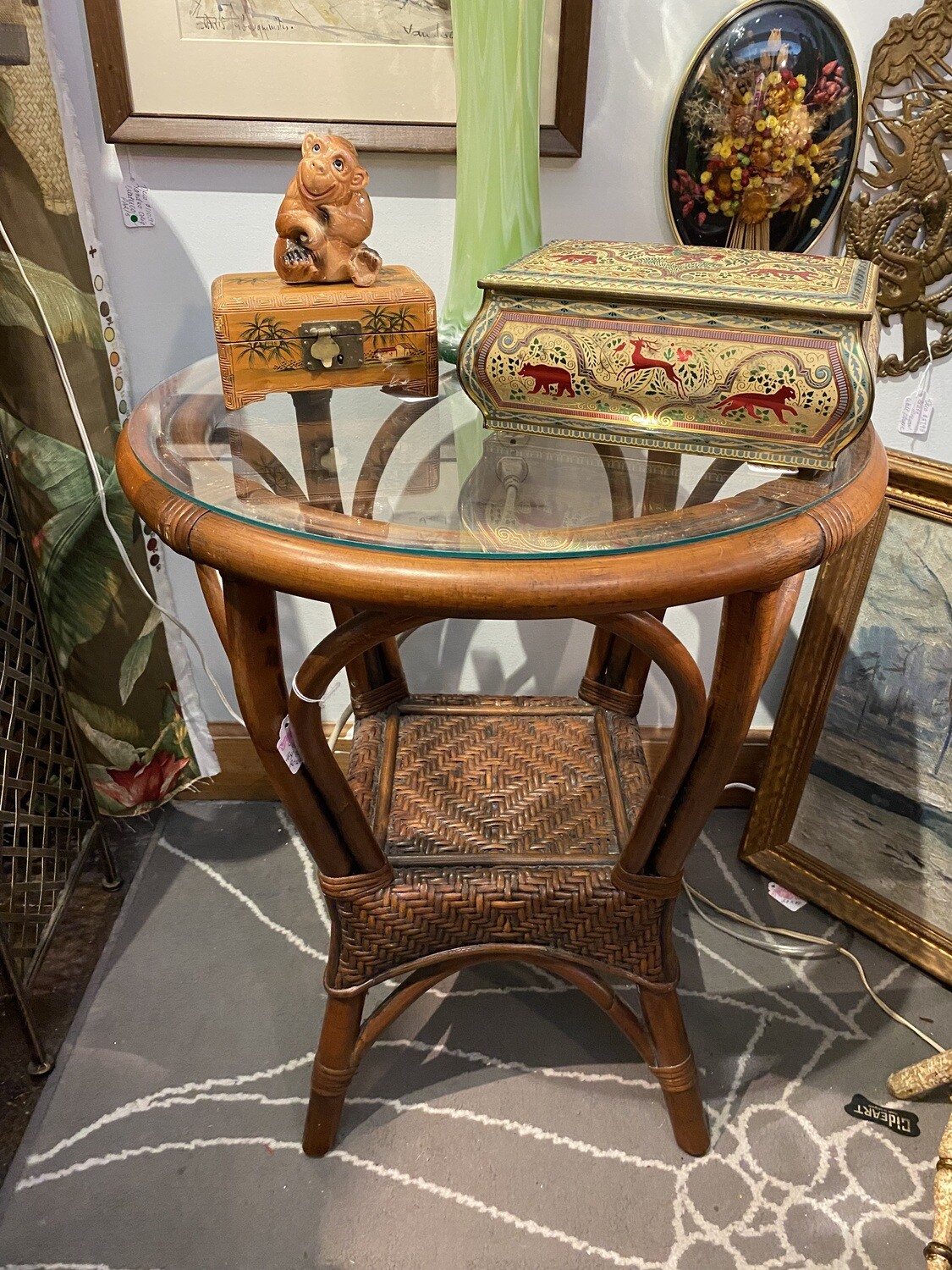 Pier one shop glass table