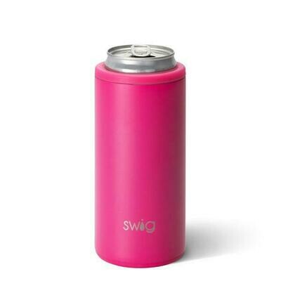 Swig 12oz Skinny Can Cooler Matte Hot Pink