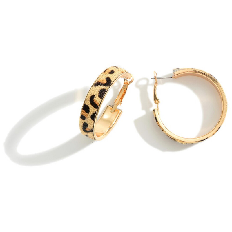 Animal Print Hoop Earrings