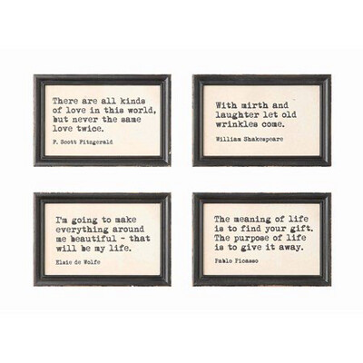Wood Framed Quotes Decor (4 different quotes)
