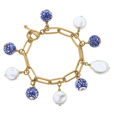 Paloma Chinoserie Charm Bracelet Blue/White