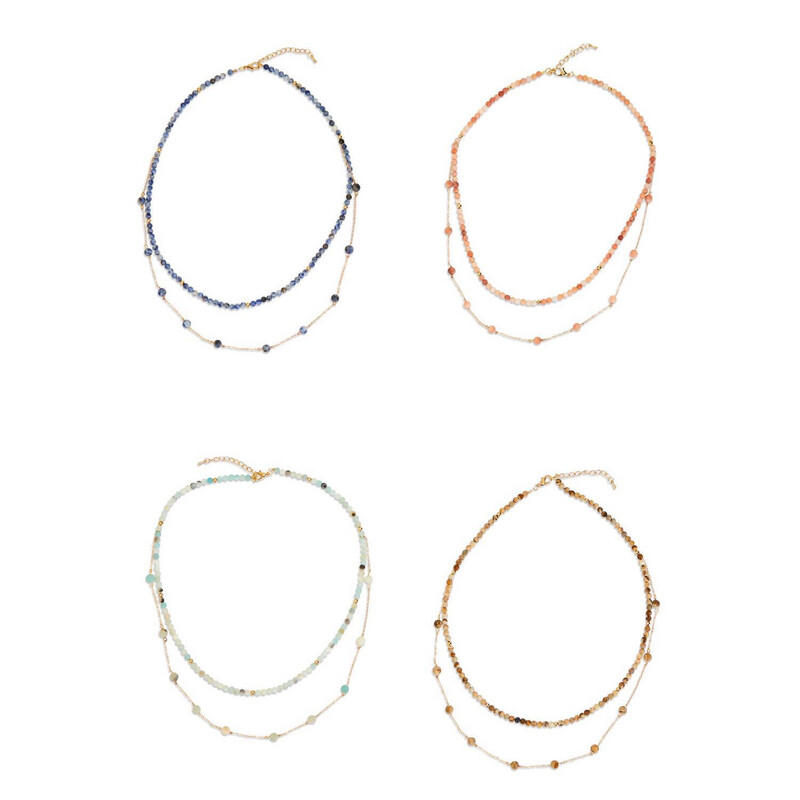 DOUBLE LAYER BEADED NECKLACE