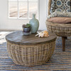 Rattan Coffee Table with Wood Top