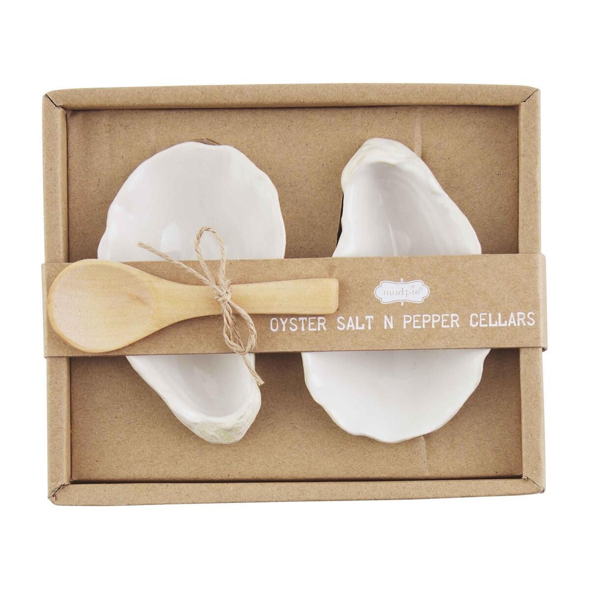 OYSTER SALT PEPPER CELLAR SET 