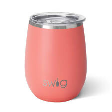Swig Coral Stemless Wine Cup 14oz.