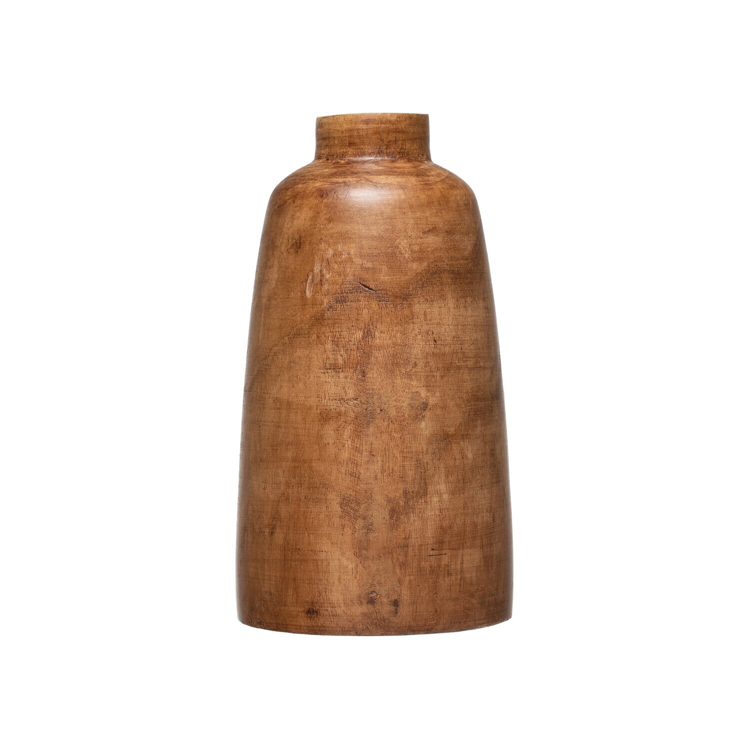 Paulownia Wood Vase, Walnut Stained Finish
