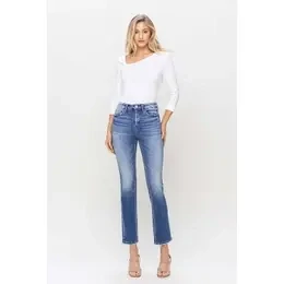 High Rise Slim Straight Jeans
