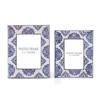 Blue & White Ceramic Photo Frames