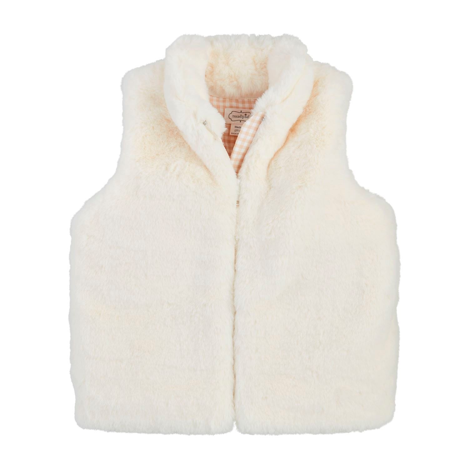 Faux Fur Zip Vest Ivory