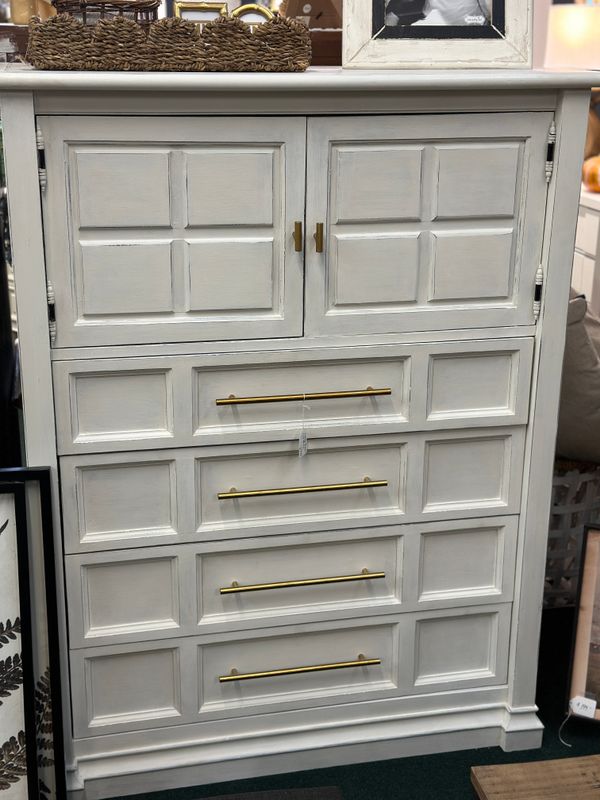 Vintage Armoire Old White