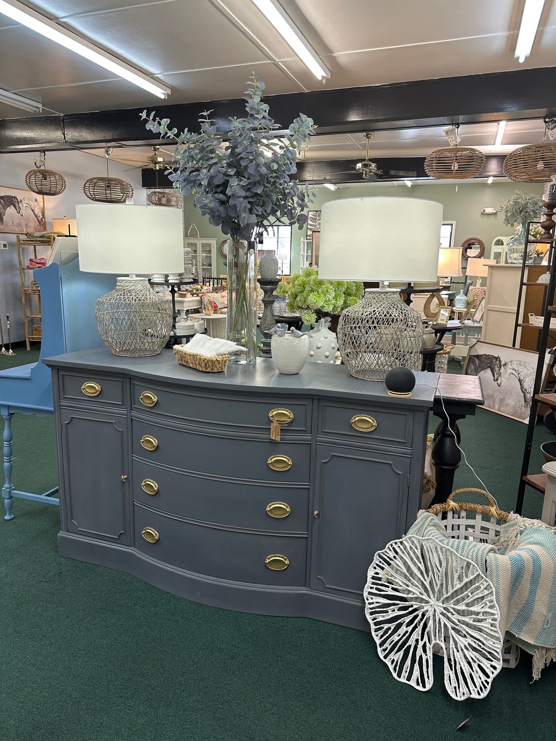 Whistler Grey Server with Matte Lacquer