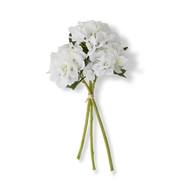 15 Inch White Real Touch Hydrangea Bundle