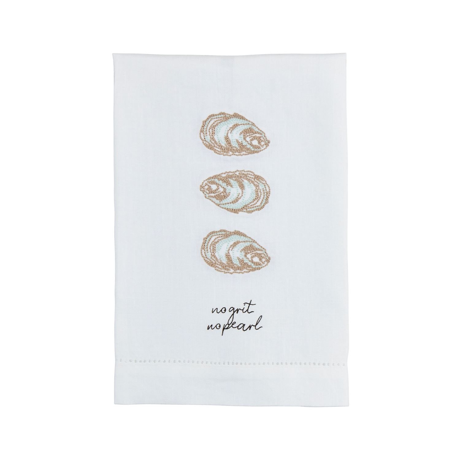 No Oyster Embroidery Towel