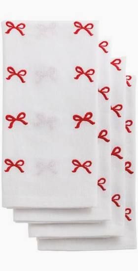 Bows Embroidered Napkin