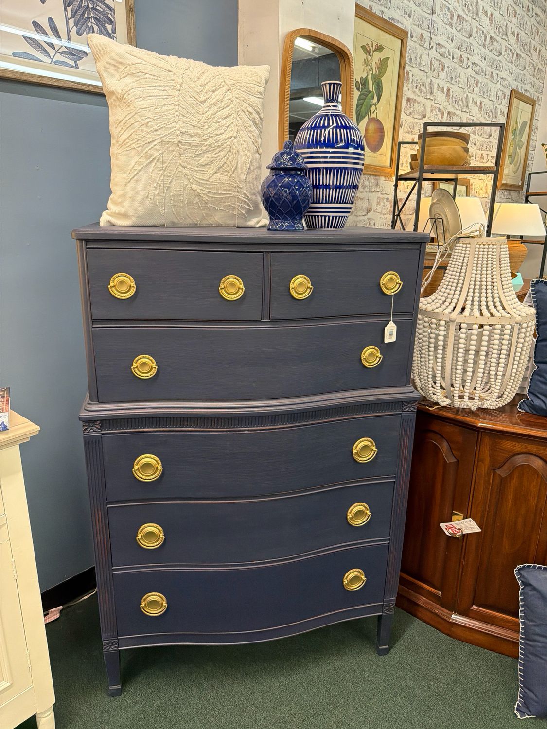 Oxford navy tall chest