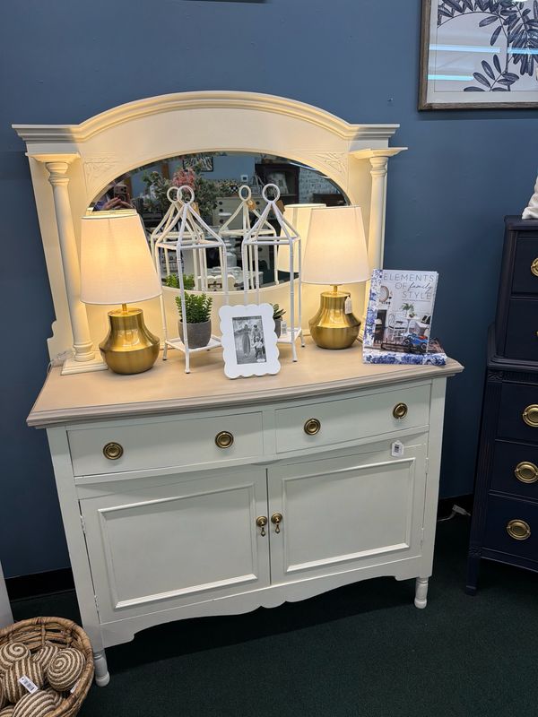 Antique & Country Grey Dresser w mirror
