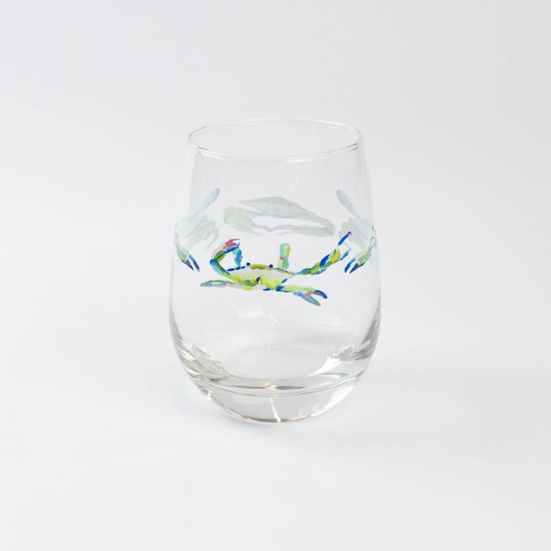 Kim Hovell Bay Blues Wine Glass
