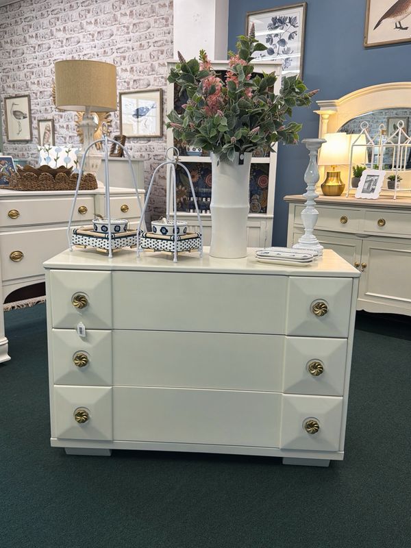 GF antique white dresser