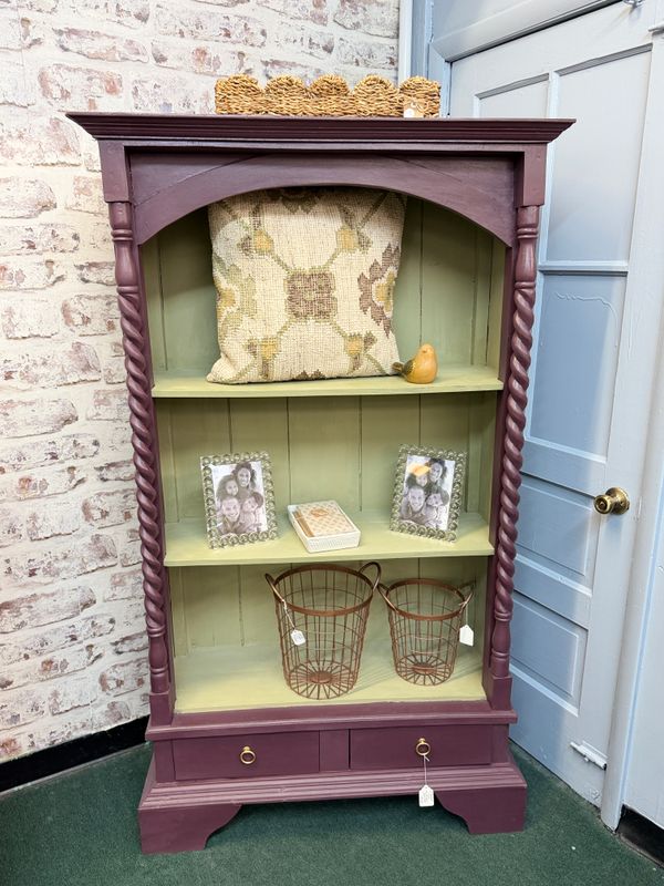 Tyrian Plum Bookcase with Chateau Grey Bookcase