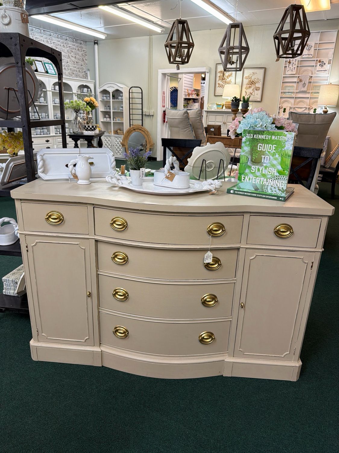 Country Grey Lacquer Server H35xL54xD19