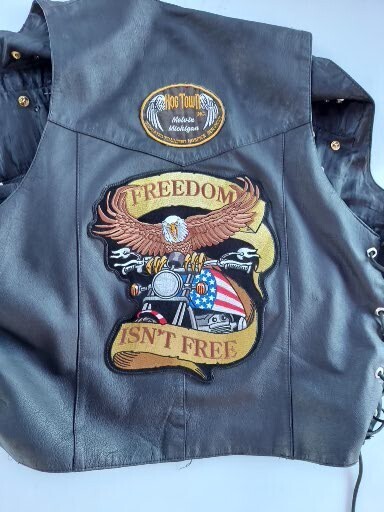 Freedom Isn't Free Motorcycle Eagle Embroidered Iron on Biker Patch