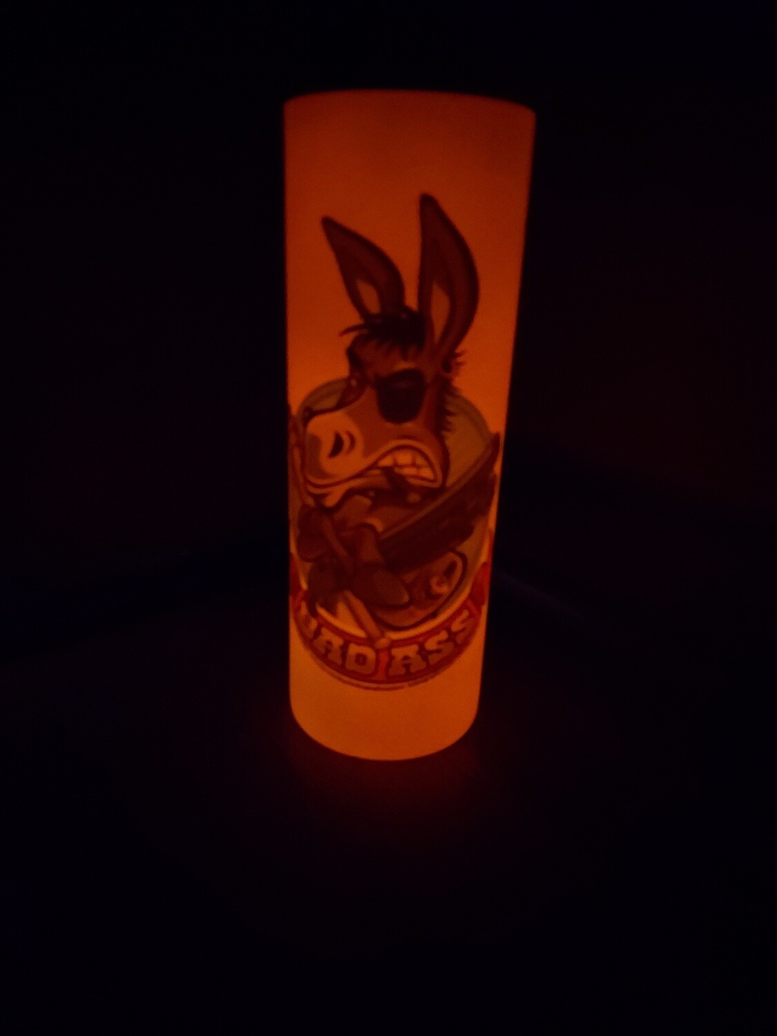 BAD ASS 20oz RED GLOW TUMBLER