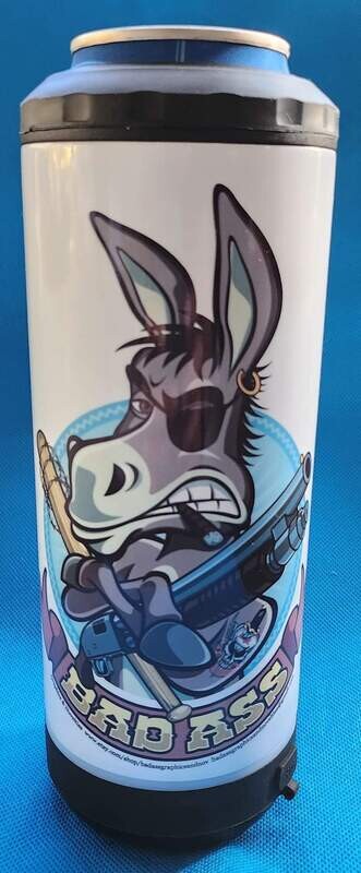 Bad Ass Bluetooth Speaker Can Cooler Koozie 4 in 1 holds 12 oz Can / 12 oz Bottle / Skinny Cans  or converts to 14 oz Tumbler Waterproof speaker with charging cord