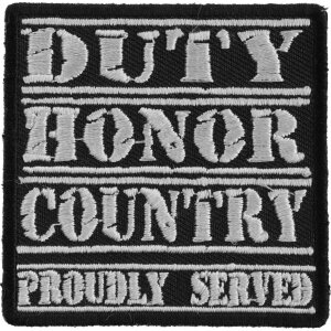 Duty Honor Country White Patch