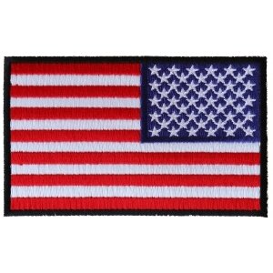 Reversed US Flag Patch 4 Inch Black Border