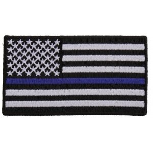 Subdued US Flag With Blue Stripe Patch