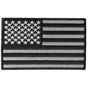 American Flag Black and Reflective 4 Inch Patch