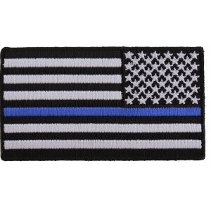 Thin Blue Line American Flag Reversed Patch