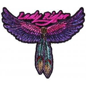 Lady Rider Wings and Feather Small Patch